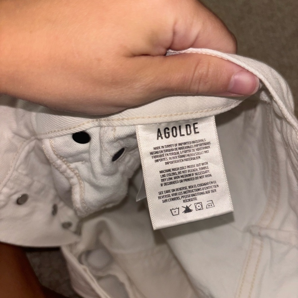 White agolde Jean shorts